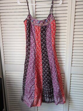 Free People Strappy Beaded Embroidery Cotton Dress - Size 4